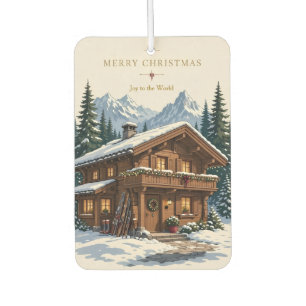 Christmas European Alpine Chalet Snowy Mountain Car Air Freshener