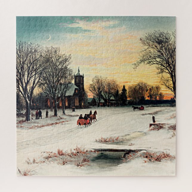 Christmas Eve, 1889, vintage painting, Jigsaw Puzzle (Vertical)