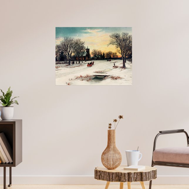 Christmas Eve, 1889, vintage painting, Poster (Living Room 3)