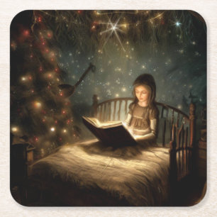 Christmas Eve 5 Square Paper Coaster