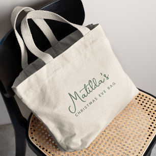 Christmas Eve Bag Festive Holiday Name Tote