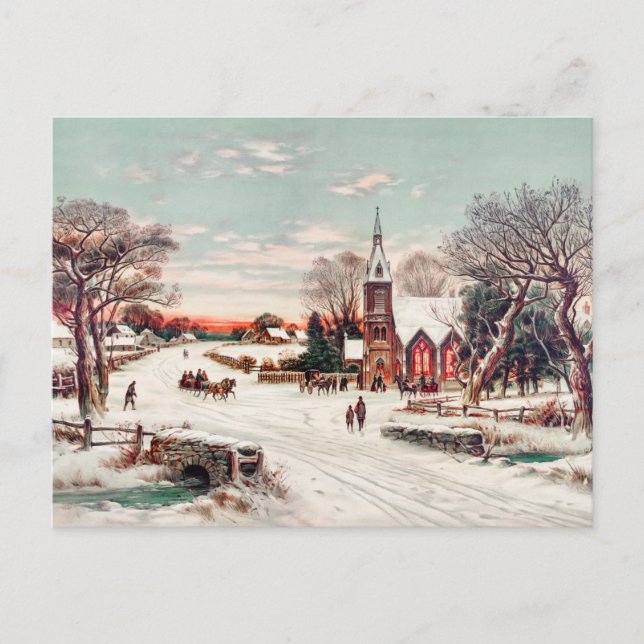 Christmas Eve by Hoover & Son Painting Holiday Postcard (Front)