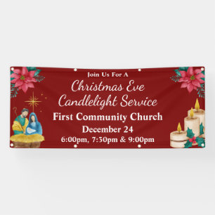 Christmas Eve Candlelight Service Church Event Banner