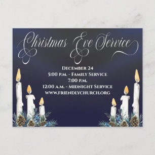 Christmas Eve Candlelight Service Church Postcard