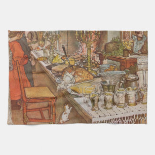 Christmas Eve Carl Larsson 1904 Tea Towel