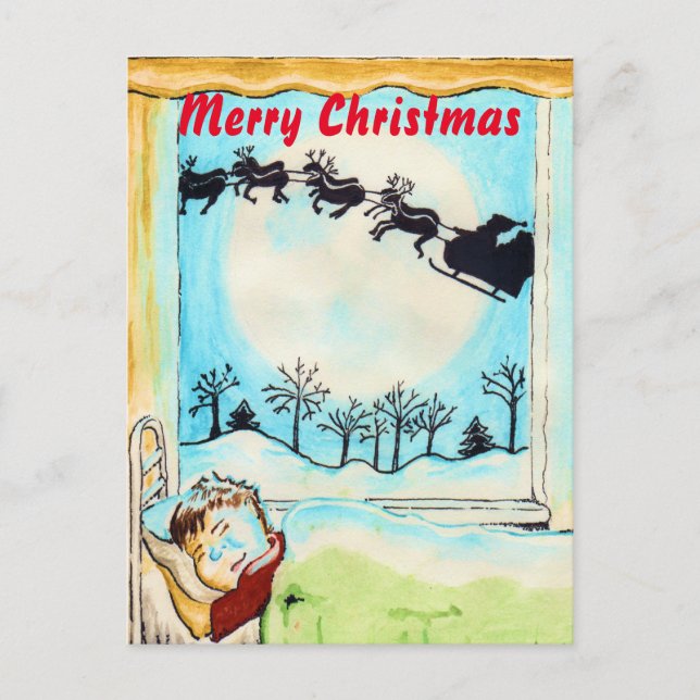 Christmas Eve Christmas Post Card (Front)