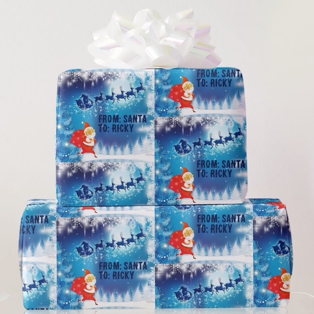 Christmas Eve Delivery From Santa Add Child's Name Wrapping Paper (Creator Uploaded)