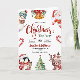 Christmas Eve Dinner Invitation, Holiday party Invitation