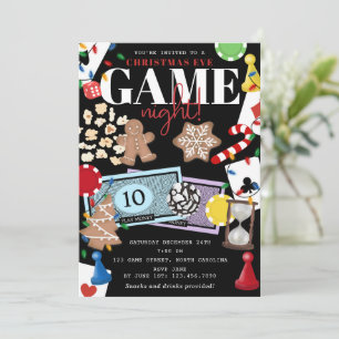 Christmas Eve Family Game Night Board Games Invitation