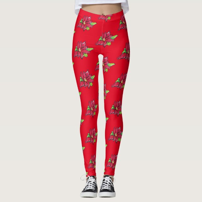 Christmas Eve Flower Leggings (Front)
