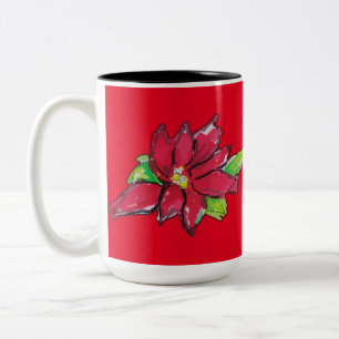 Christmas Eve Flower Two-Tone Coffee Mug
