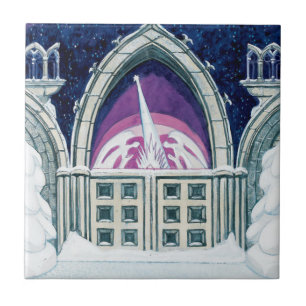 Christmas Eve (Gothic Architecture in Winter) Tile
