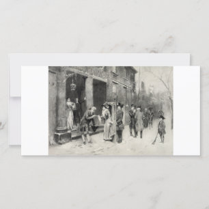 Christmas Eve in Colonial Times collector card