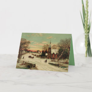 Christmas Eve in the country Holiday Card