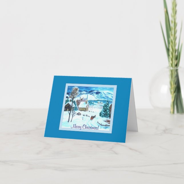 Christmas Eve in Vermont Greeting Card (Front)