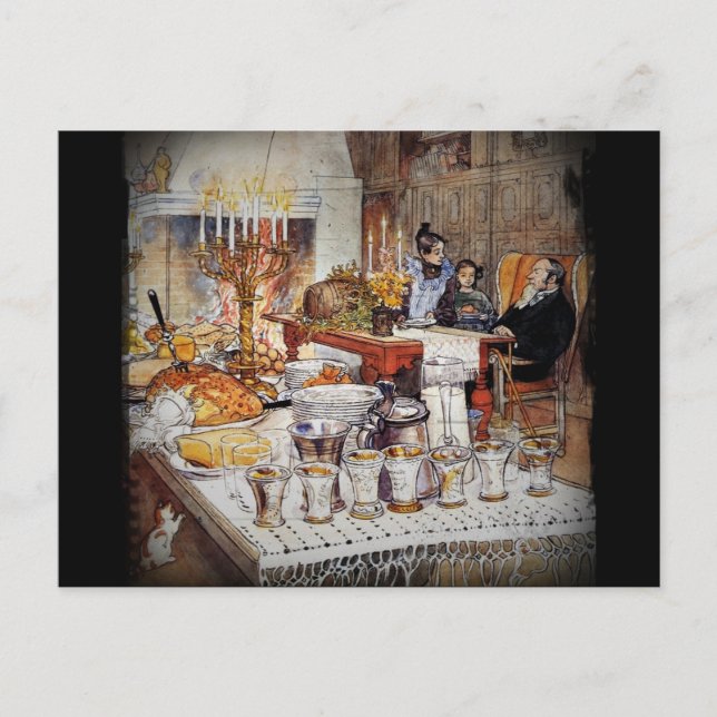 Christmas Eve Julaftonen Holiday Postcard (Front)