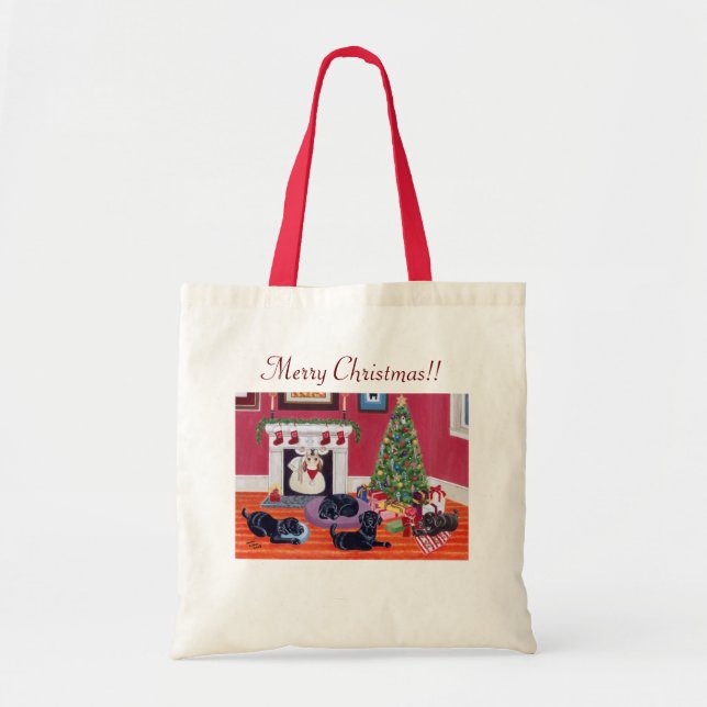 Christmas Eve Labradors Tote Bag (Front)