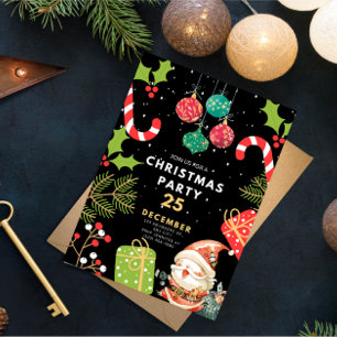 Christmas Eve Party Festive Holiday Family Dinner Invitation