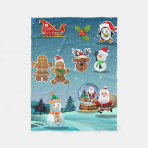 Christmas Eve Scene Fleece Blanket