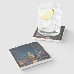 Christmas Eve Serenity Stone Coaster