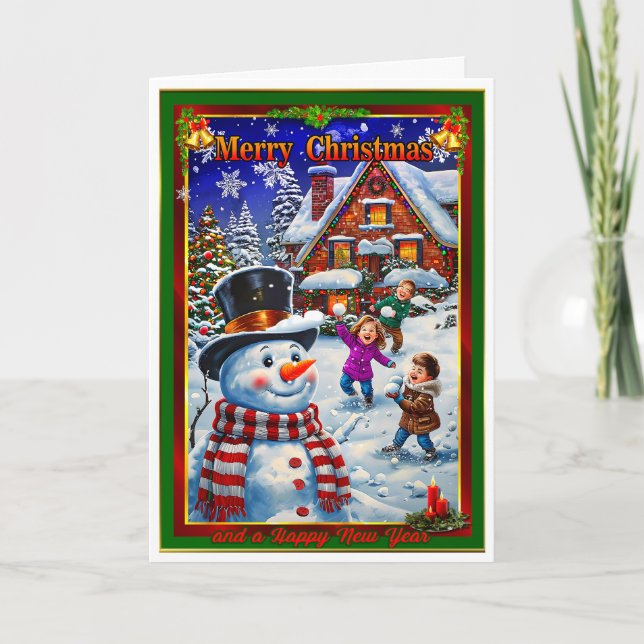 Christmas Eve Snowball Fight Card (Front)