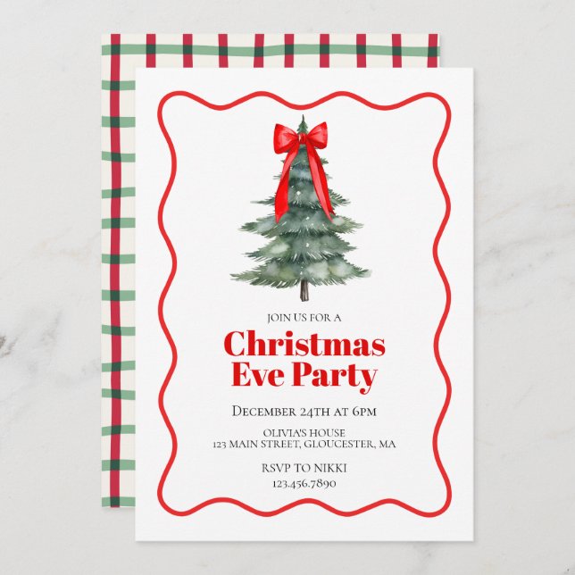 Christmas Eve tree party Invitation (Front/Back)