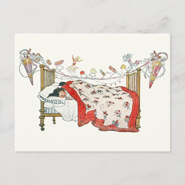 Christmas Eve Vintage Invitation Postcard (Front)