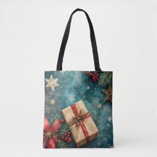 Christmas Eve Watercolor Tote Bag