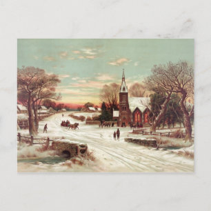 Christmas Eve Winter Scene postcard