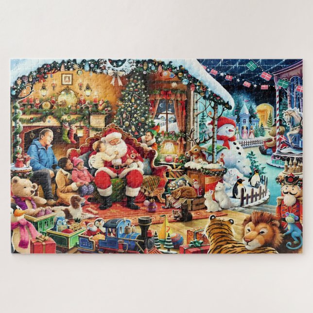 Christmas Eve with Santa  Jigsaw Puzzle (Horizontal)