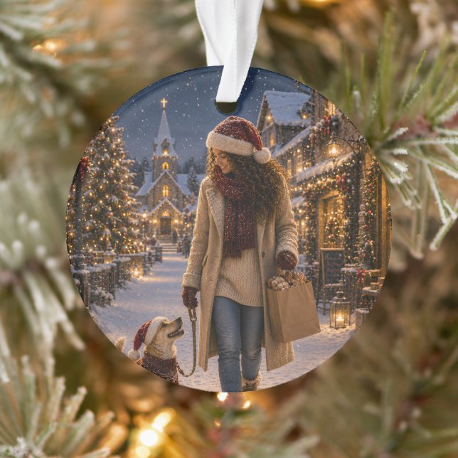 Christmas Evening Walk with Lina Ornament (Tree)