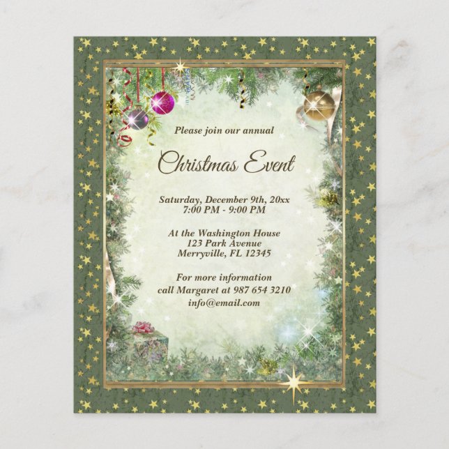 Christmas Event Flyer with your text  (Front)