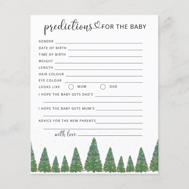 Christmas evergreen baby predictions and advice (Front)