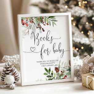 Christmas evergreen baby shower Books for baby Poster