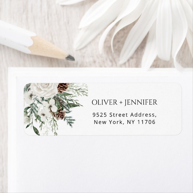 Christmas evergreen festive return Address Label (Insitu)