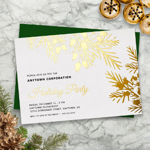 Christmas Evergreen Gold Foil Office Holiday Party