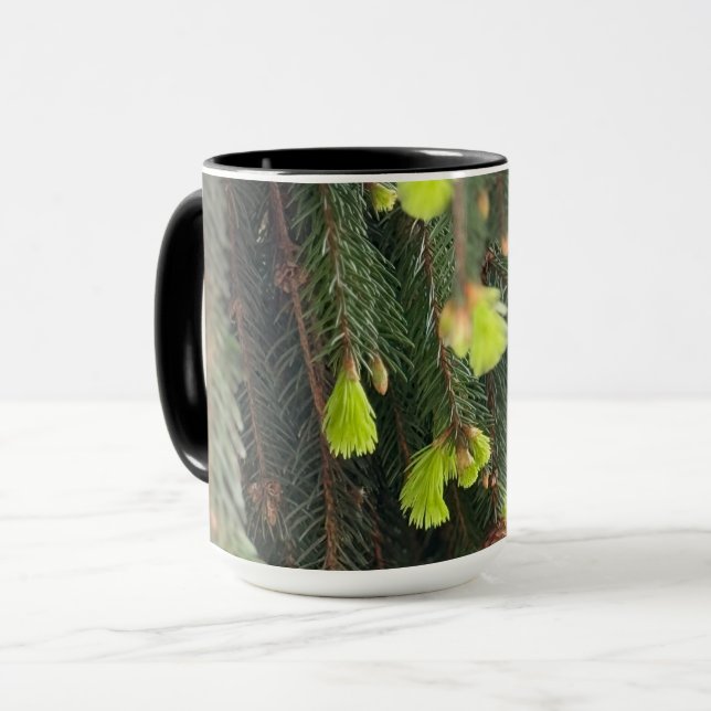 Christmas Evergreen Pine Tree Winter Holiday Mug (Front Left)