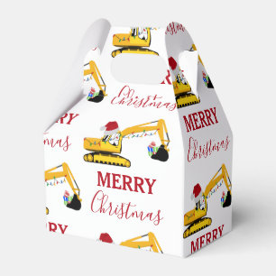 Christmas Excavator Construction Truck Favour Box