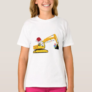 Christmas Excavator Construction Truck T-Shirt