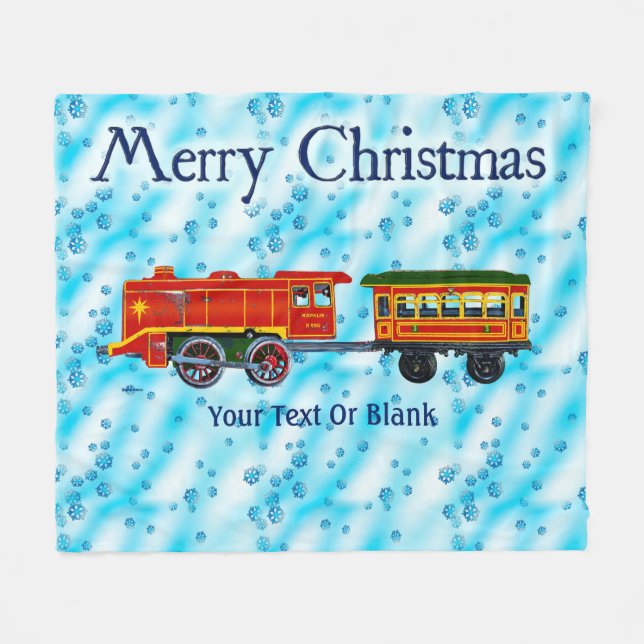 Christmas Express - Merry Christmas Fleece Blanket (Front (Horizontal))