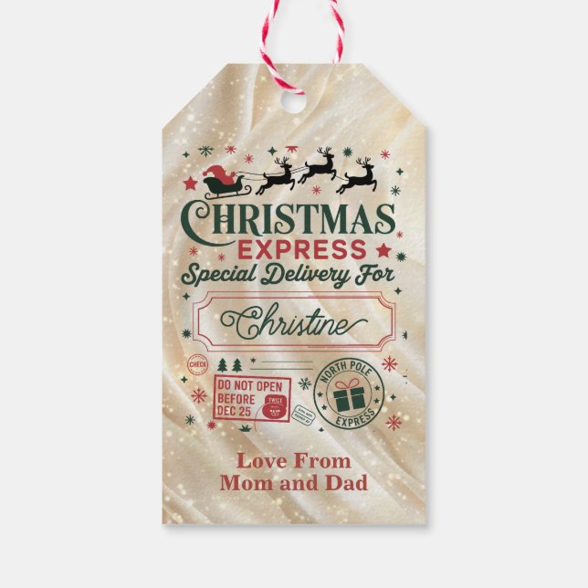 Christmas Express Special Delivery Gift Tags (Back)