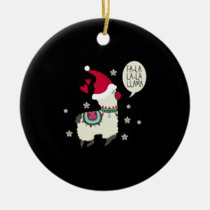 Christmas Fa la la la Lama gift Ceramic Tree Decoration