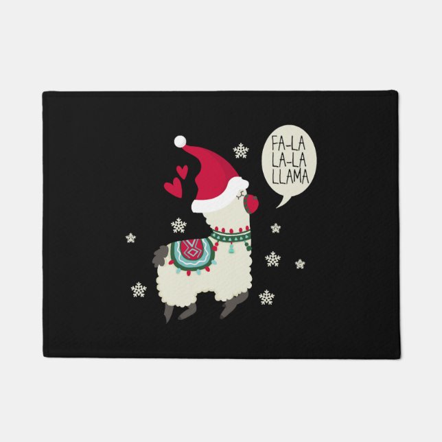 Christmas Fa la la la Lama gift Doormat (Front)