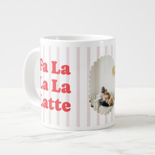 Christmas Fa La La Latte Retro Photo Speciality Mu Large Coffee Mug