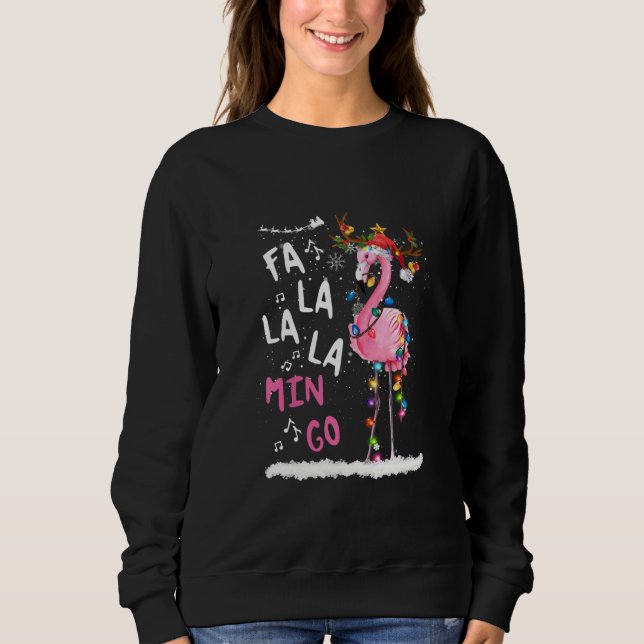 Christmas - Fa-La-La Mingo Flamingo With Christmas Sweatshirt (Front)