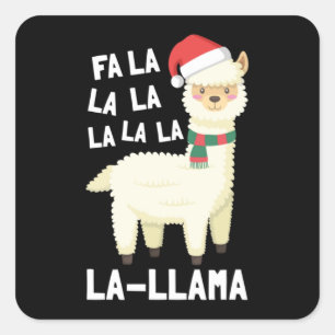 Christmas Fa La Llama Essential Square Sticker
