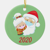 Christmas Face Mask Santa and Mrs. Claus