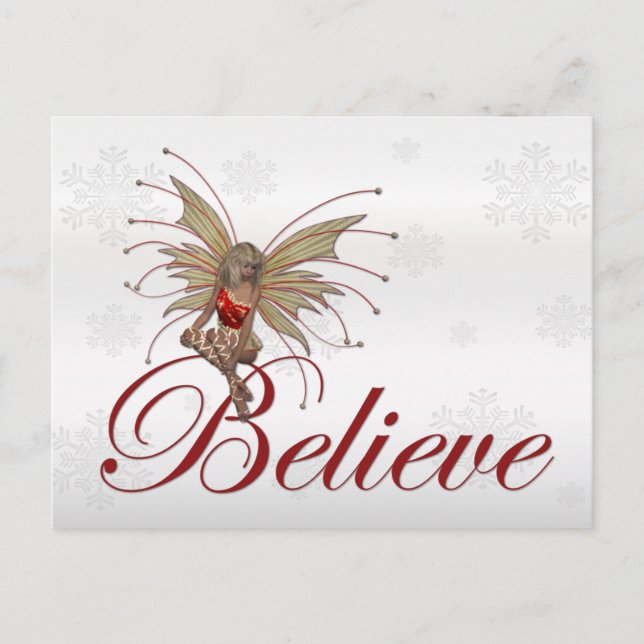 Christmas Faerie Believe 2 - Holiday Postcard (Front)