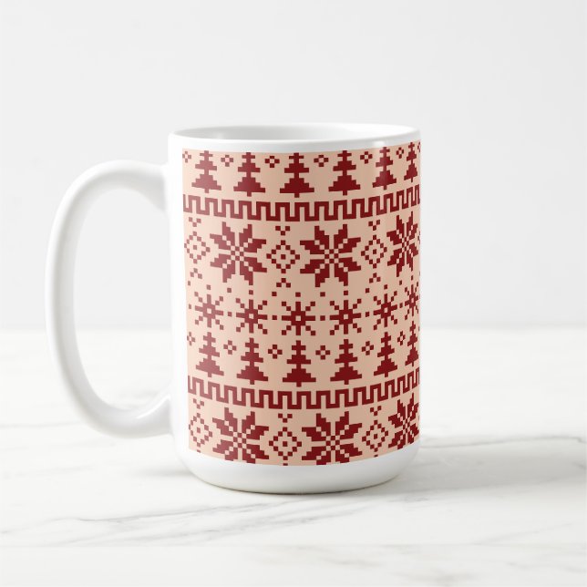 Christmas Fair Isle Coffee Mug (Left)