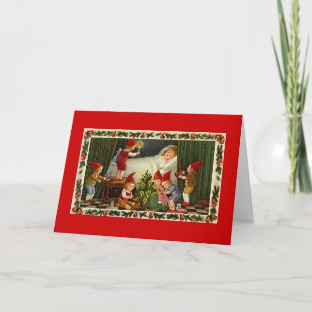 Christmas  fairies visit child holiday card (Front)